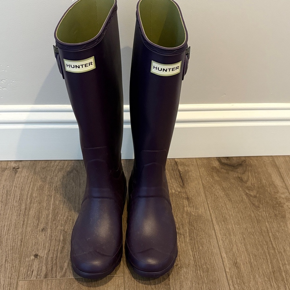 Hunter Dark Purple Tall Boots